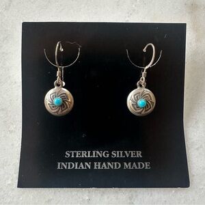 Handmade Sterling Silver and Turquoise Earrings | turquoise drop earrings